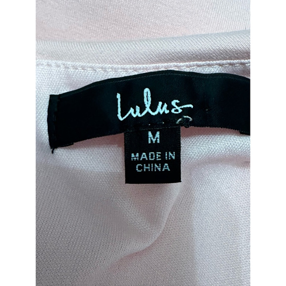 Lulus Bodycon Dress What About Tonight One Shoulder Neckline Stretch Pink M NWOT - Picture 9 of 10